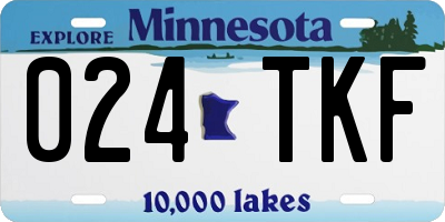 MN license plate 024TKF