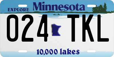 MN license plate 024TKL