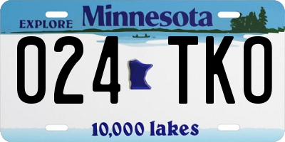 MN license plate 024TKO