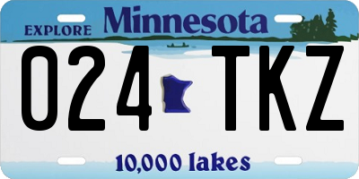 MN license plate 024TKZ