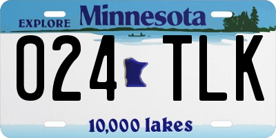 MN license plate 024TLK