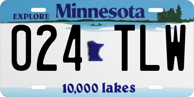 MN license plate 024TLW