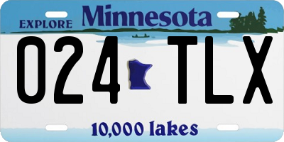 MN license plate 024TLX