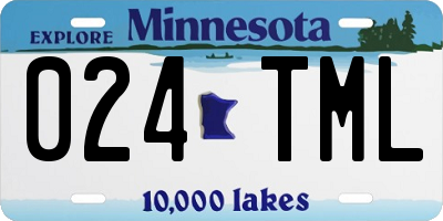 MN license plate 024TML