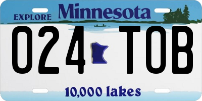 MN license plate 024TOB