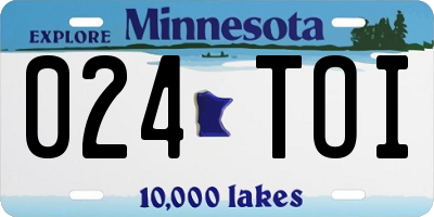 MN license plate 024TOI