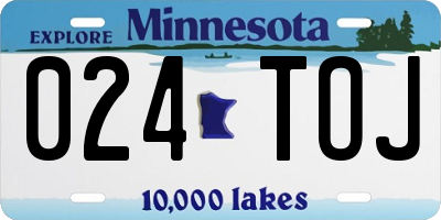 MN license plate 024TOJ
