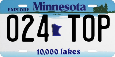 MN license plate 024TOP