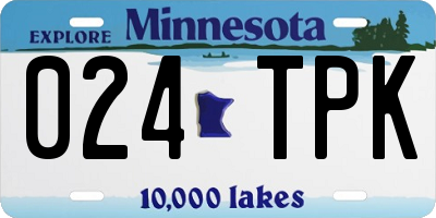 MN license plate 024TPK
