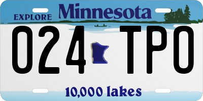 MN license plate 024TPO