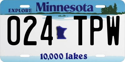 MN license plate 024TPW