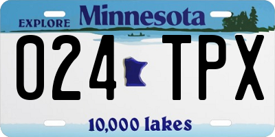 MN license plate 024TPX