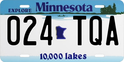 MN license plate 024TQA