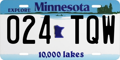 MN license plate 024TQW