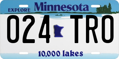 MN license plate 024TRO