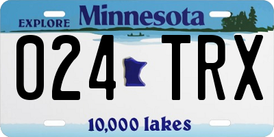MN license plate 024TRX