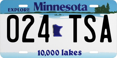 MN license plate 024TSA