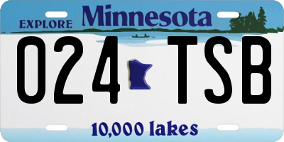 MN license plate 024TSB