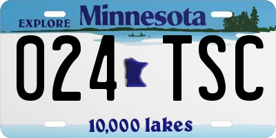 MN license plate 024TSC