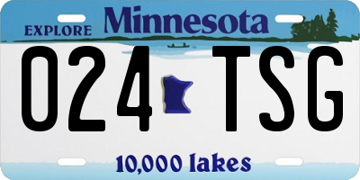 MN license plate 024TSG