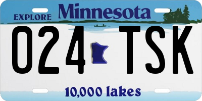 MN license plate 024TSK