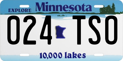 MN license plate 024TSO