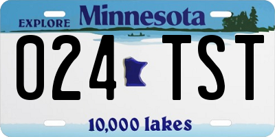 MN license plate 024TST