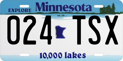 MN license plate 024TSX