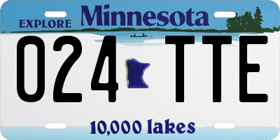 MN license plate 024TTE