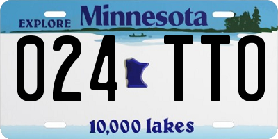 MN license plate 024TTO