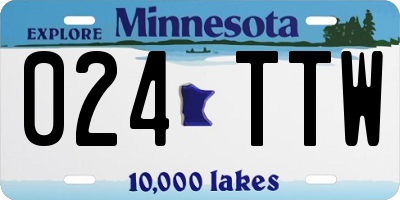 MN license plate 024TTW
