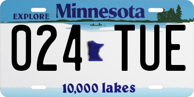 MN license plate 024TUE