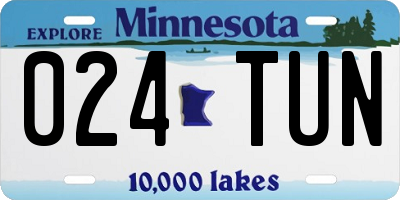 MN license plate 024TUN