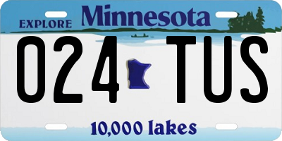 MN license plate 024TUS