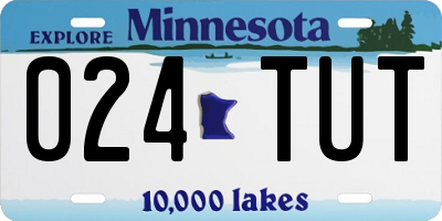 MN license plate 024TUT