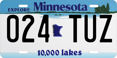 MN license plate 024TUZ