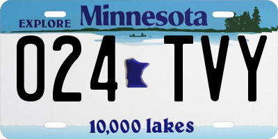 MN license plate 024TVY