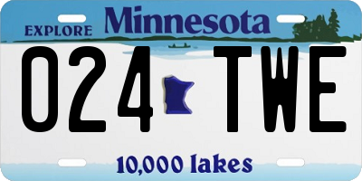 MN license plate 024TWE