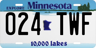 MN license plate 024TWF