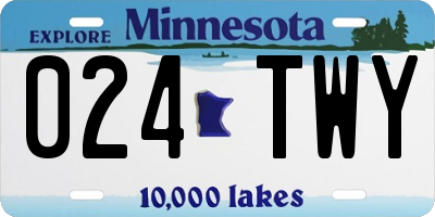 MN license plate 024TWY