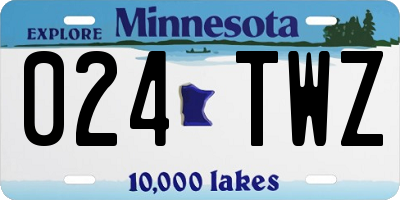 MN license plate 024TWZ