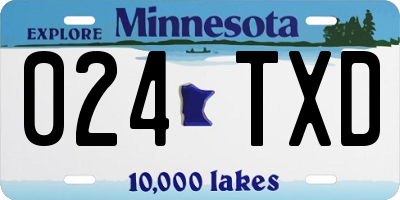 MN license plate 024TXD