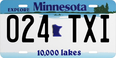 MN license plate 024TXI