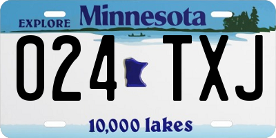 MN license plate 024TXJ