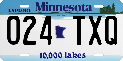 MN license plate 024TXQ