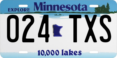 MN license plate 024TXS