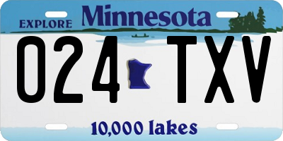 MN license plate 024TXV