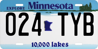 MN license plate 024TYB
