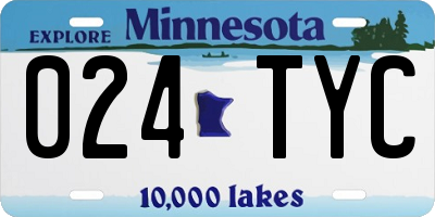 MN license plate 024TYC