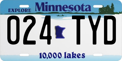 MN license plate 024TYD